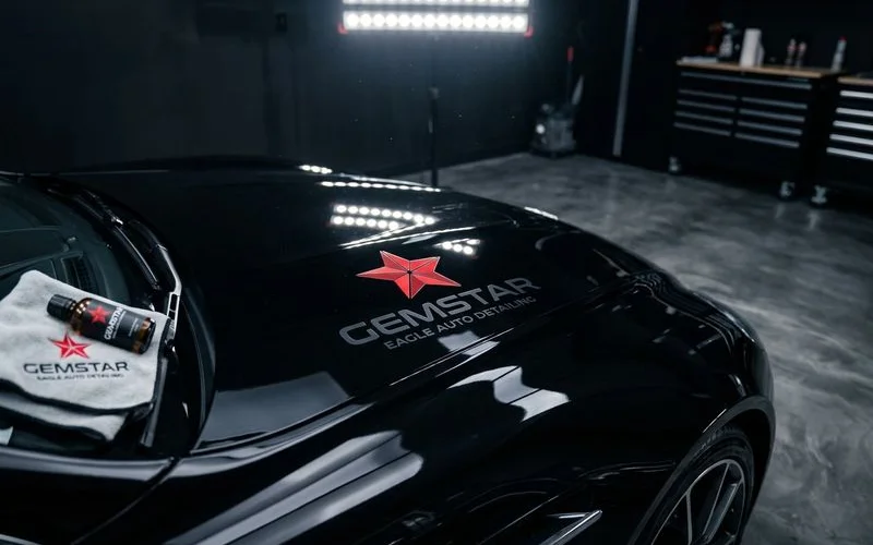 Finished exterior detail showing mirror-like paint reflection