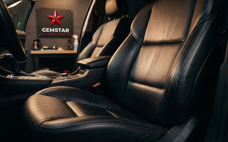 Leather seats after professional cleaning and conditioning