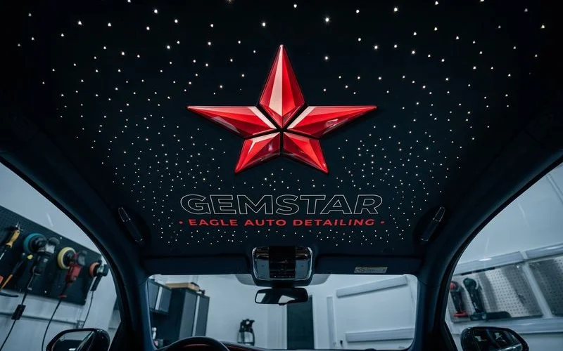Starlight headliner illuminated with hundreds of fiber optic points