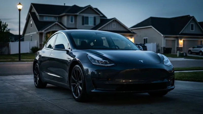 A well-maintained vehicle looking as pristine as the day it was purchased parked in an Eagle Idaho neighborhood setting